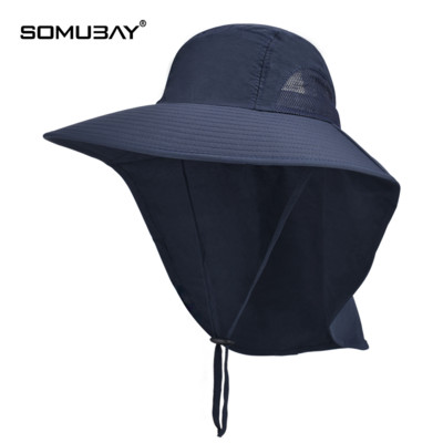 Мъжка слънцезащитна шапка за риболов с голяма периферия