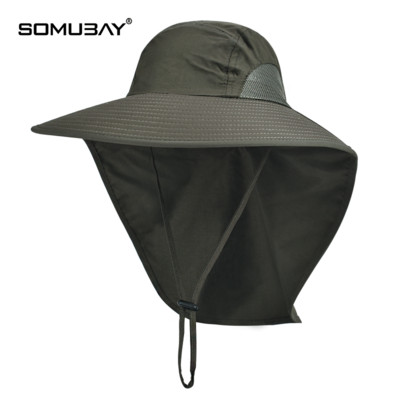 Мъжка слънцезащитна шапка за риболов с голяма периферия