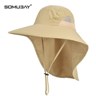 Мъжка слънцезащитна шапка за риболов с голяма периферия