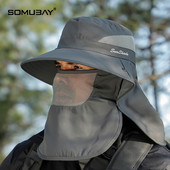 Мъжка текстилна шапка тип рибарска с маска на лицето и надпис