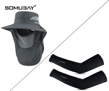 Мъжка текстилна шапка тип рибарска с маска на лицето и надпис