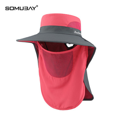 Мъжка текстилна шапка тип рибарска с маска на лицето и надпис