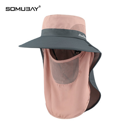 Мъжка текстилна шапка тип рибарска с маска на лицето и надпис