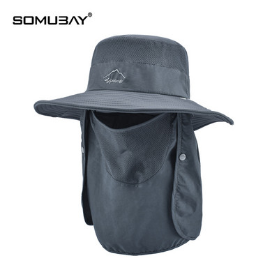 Мъжка текстилна шапка с широка периферия и UV защита