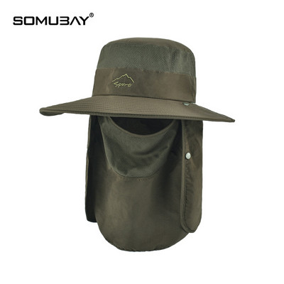 Мъжка текстилна шапка с широка периферия и UV защита