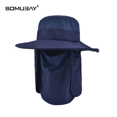 Мъжка текстилна шапка с широка периферия и UV защита