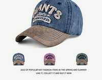 Мъжка дънкова бейзболна шапка с козирка и бродиран надпис