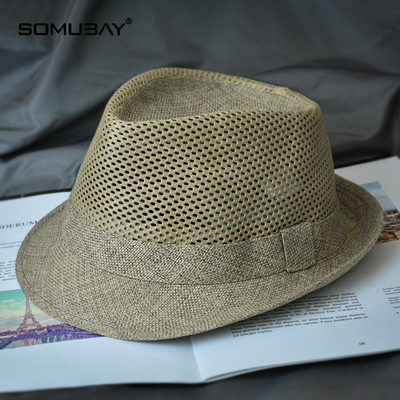 Мъжка сламена шапка подходяща за ежедневието с периферия