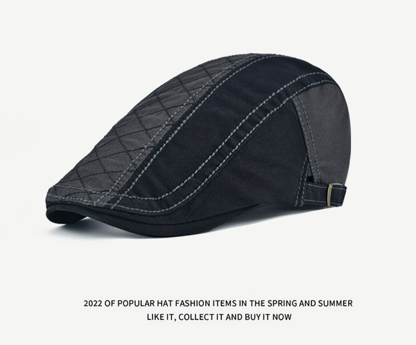 Vyriška kepurė – retro languota beretė