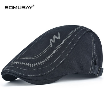 Текстилен каскет с бродерия в ретро стил