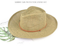 Мъжка шапка тип каубойска - сламена