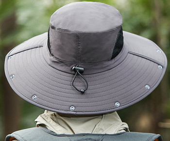 Мъжка текстилна регулируема шапка с голяма периферия и връзки