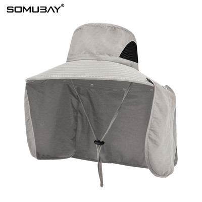 Мъжка текстилна регулируема шапка с голяма периферия и връзки