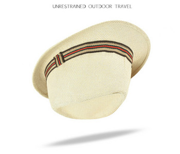 Мъжка  сламена  шапка в два цвята