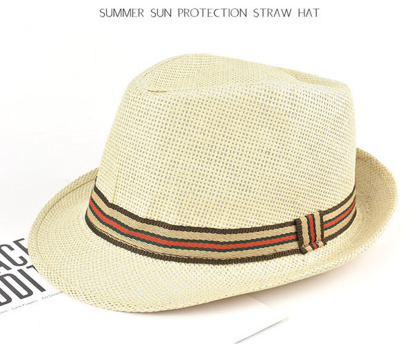 Мъжка  сламена  шапка в два цвята