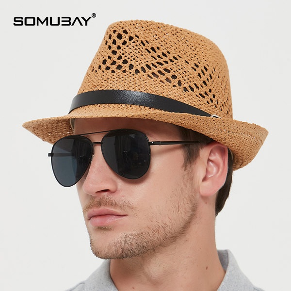 Модерна мъжка сламена шапка