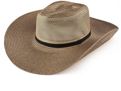 Мъжка лятна сламена шапка с голяма периферия и връзки