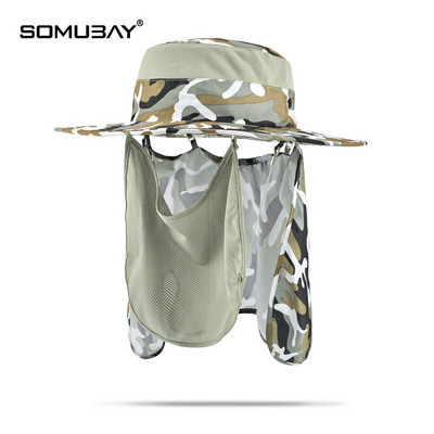 Лятна шапка с камуфлажен десен подходяща за риболов