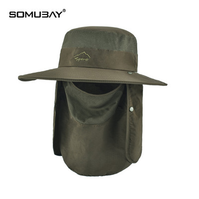 Слънцезащитна мъжка шапка с периферия подходяща за рибилов