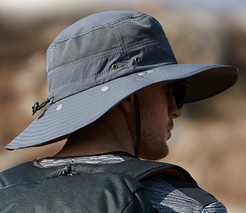 Мъжка слънцезащитна шапка - с маска за защита на цялото лице