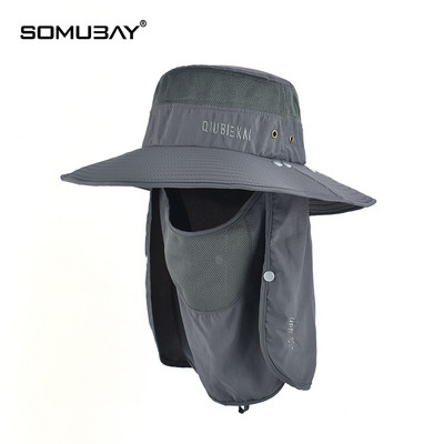 Мъжка слънцезащитна шапка - с маска за защита на цялото лице