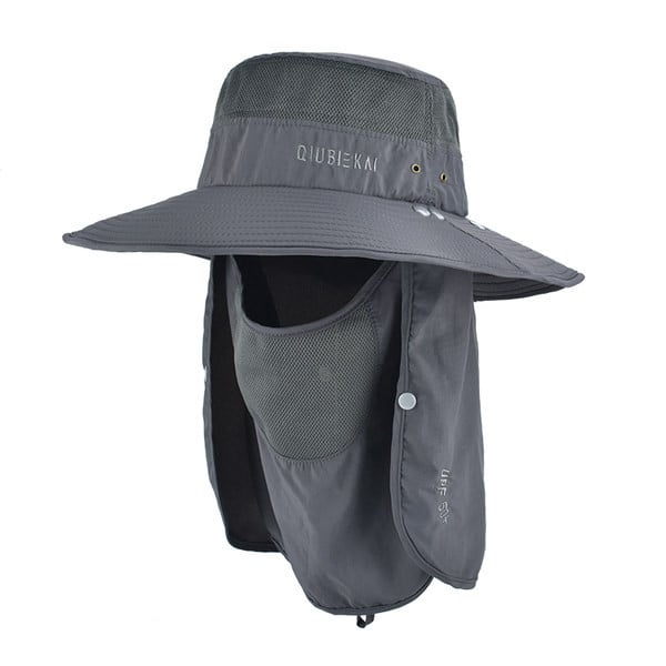 Мъжка слънцезащитна шапка - с маска за защита на цялото лице