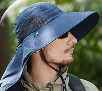 Лятна шапка с мрежеста маска за лице подходяща за риболов