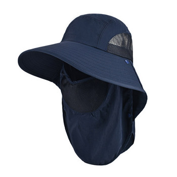Лятна шапка с мрежеста маска за лице подходяща за риболов