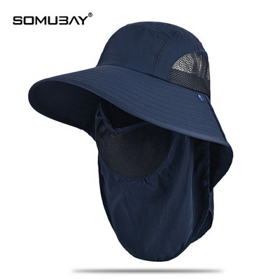 Лятна шапка с мрежеста маска за лице подходяща за риболов