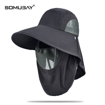 Лятна шапка с мрежеста маска за лице подходяща за риболов