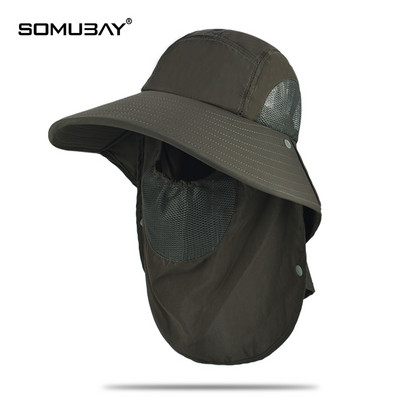 Лятна шапка с мрежеста маска за лице подходяща за риболов