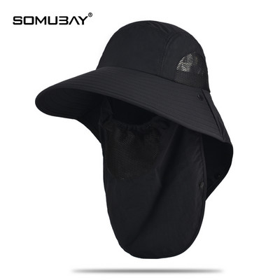 Лятна шапка с мрежеста маска за лице подходяща за риболов