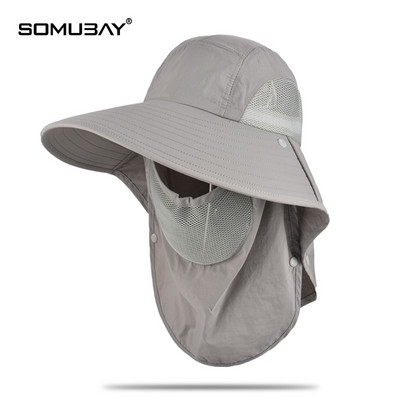 Лятна шапка с мрежеста маска за лице подходяща за риболов