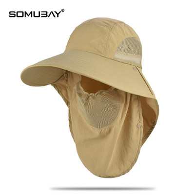 Лятна шапка с мрежеста маска за лице подходяща за риболов