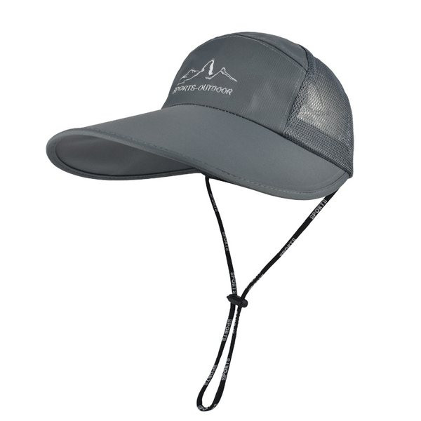 Мъжка шапка с голяма периферия от дишаща материя с надпис 