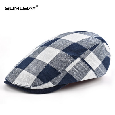 Кариран мъжки каскет в ретро стил