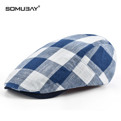 Кариран мъжки каскет в ретро стил