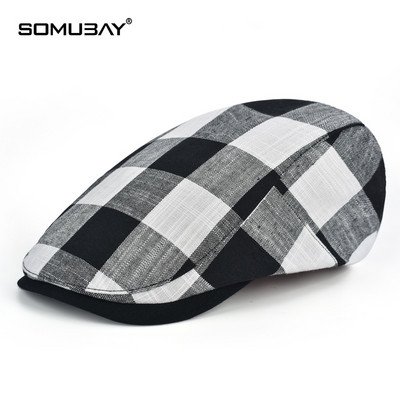 Кариран мъжки каскет в ретро стил