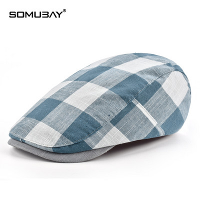 Кариран мъжки каскет в ретро стил