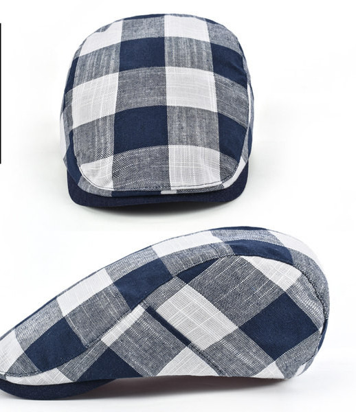 Кариран мъжки каскет в ретро стил