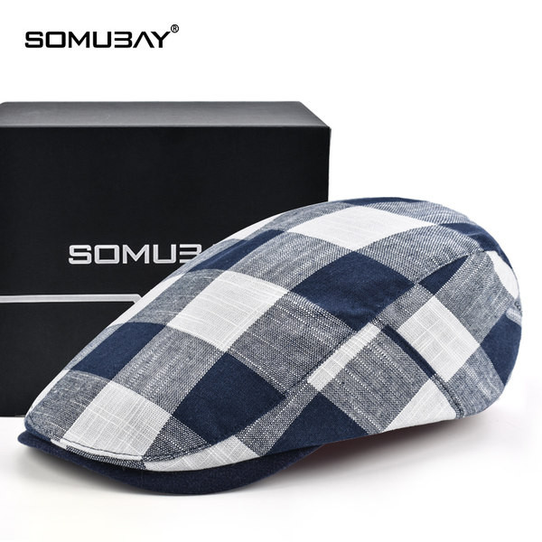 Кариран мъжки каскет в ретро стил