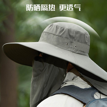 Мъжка шапка - с голяма периферия и маска за защита на цялото лице