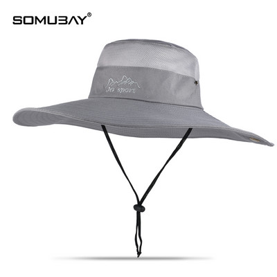 Текстилна шапка с широка 12 см периферия подходяща за риболов