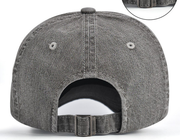 Мъжка регулируема дънкова шапка с козирка и бродиран надпис