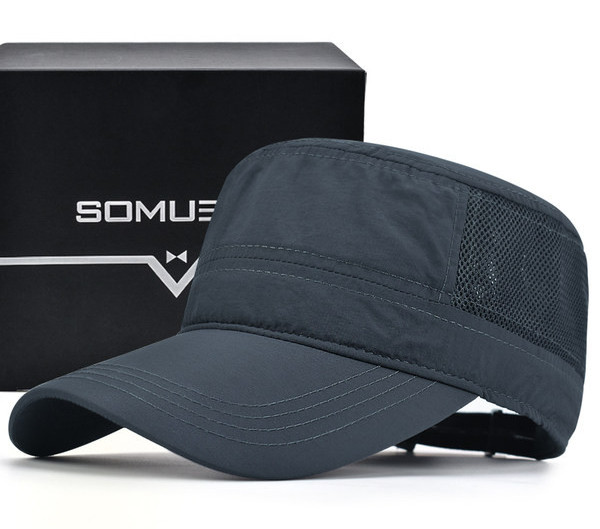 Текстилна мъжка шапка от дишаща материя с козирка -регулируема