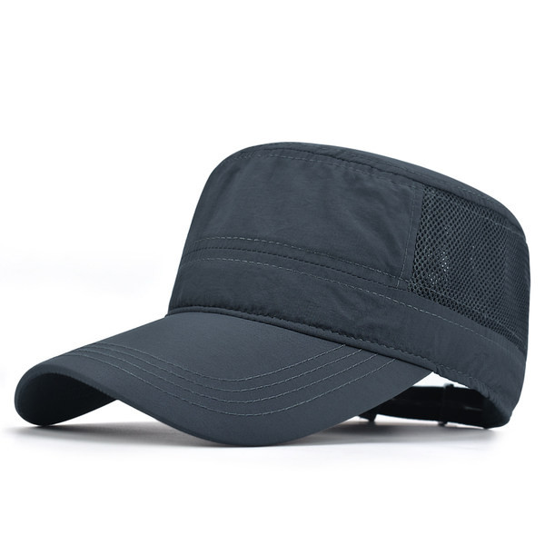 Текстилна мъжка шапка от дишаща материя с козирка -регулируема