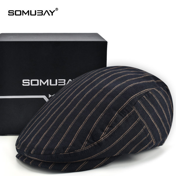 Мъжка ретро шапка - раирана 