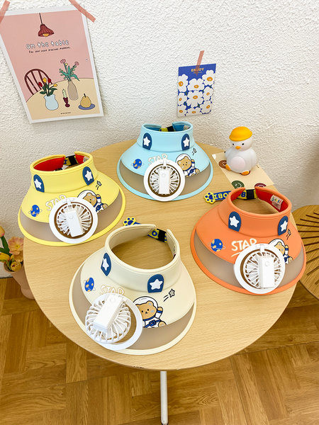 Детска слънцезащитна шапка с козирка и вентилатор за момчета и момичета 