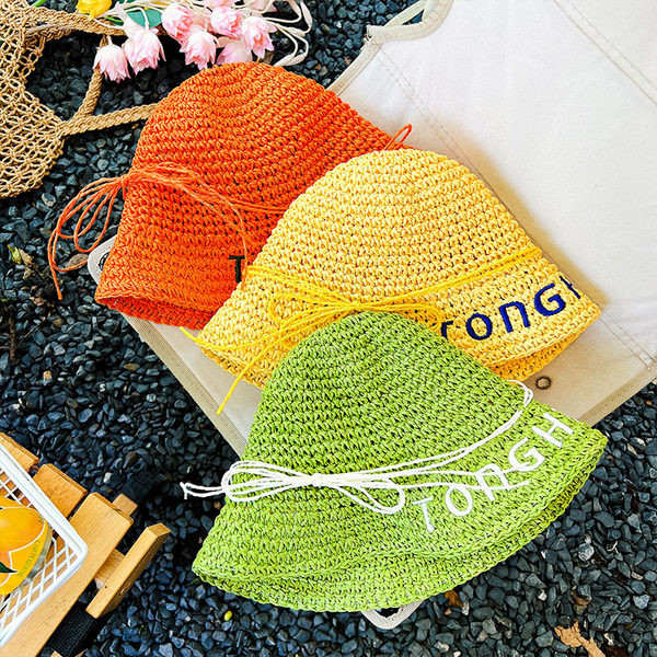 Детска слънцезащитна шапка - сламена