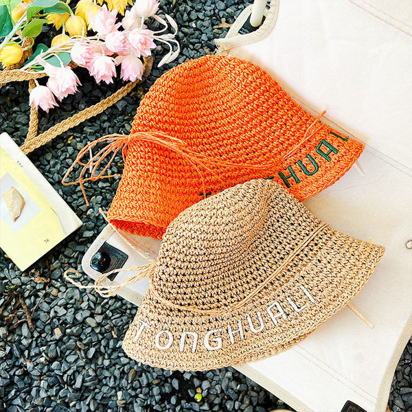 Детска слънцезащитна шапка - сламена